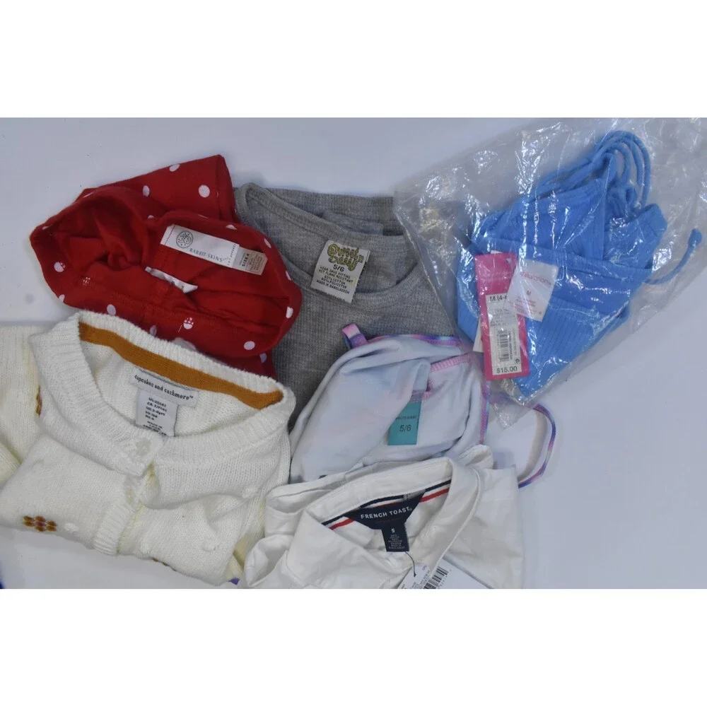 Wholesale Bulk Lot Of 13 Girls Size XS 4/5 Mixed Season Tops Bottoms Shorts